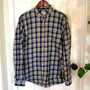 Frank & Oak Men’s Plaid Casual Button Down Preppy Business Caual